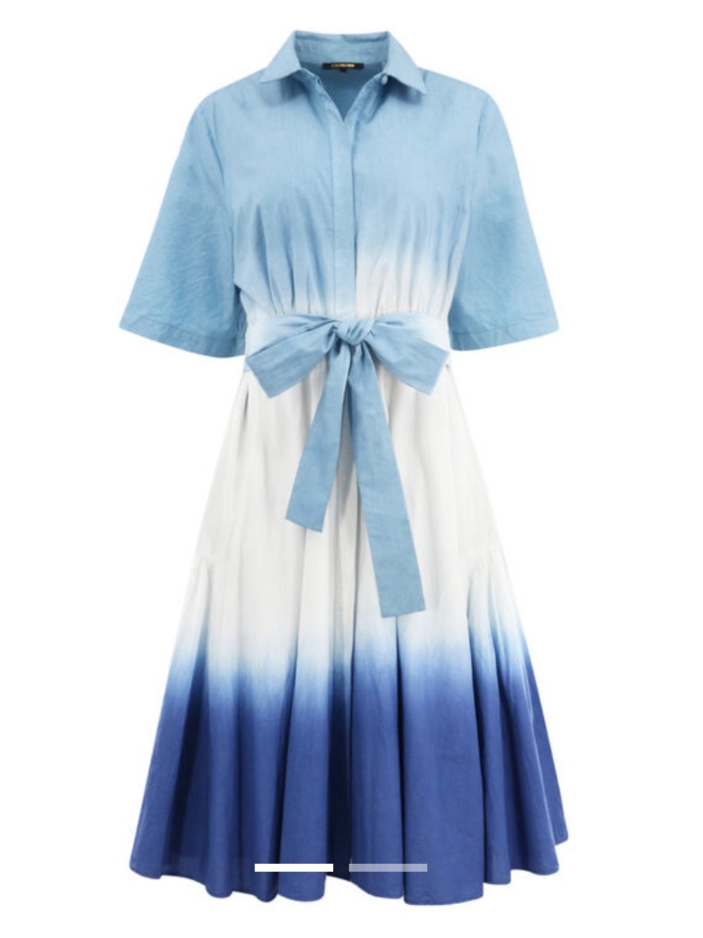 Kobi Halperin Jana ombre dip dye blue short sleeve shirt dress